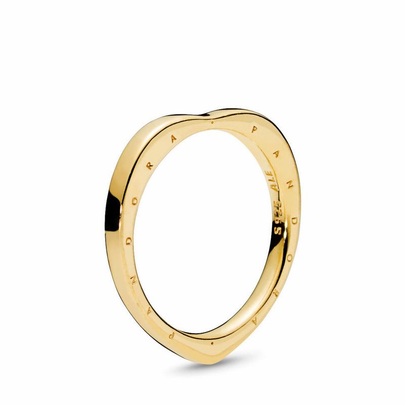 Pandora Shine™ Signature Arcs Of Love Stackable Ring Ireland - 18ct Gold Plated - 283750GYM